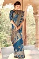 Beautiful Banarasi raw silk Banarasi Saree in Blue