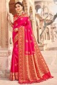 Dazzling Banarasi raw silk Banarasi Saree in Pink
