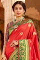 Splendid Banarasi raw silk Banarasi Saree in Red
