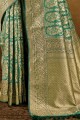 Indian Ethnic Weaving Banarasi Saree in Green