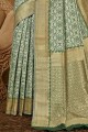 Divine Green Banarasi raw silk Banarasi Saree