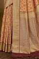 Adorable Banarasi raw silk Banarasi Saree in Brown