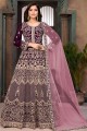Embroidered Anarkali Suit in Wine