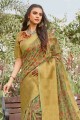 Attractive Green Linen Saree