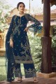 Faux georgette Palazzo Suit in Teal blue