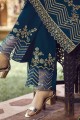 Faux georgette Palazzo Suit in Teal blue