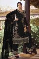 Embroidered Palazzo Suit in Black