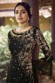 Embroidered Palazzo Suit in Black