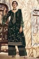 Faux georgette Palazzo Suit in Green