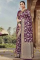 Exquisite Banarasi raw silk Banarasi Saree in Purple