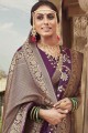 Exquisite Banarasi raw silk Banarasi Saree in Purple