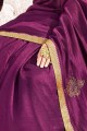 Beautiful Embroidered Saree in Purple