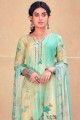 Cotton Palazzo Suit in Sea green