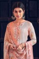 Embroidered Palazzo Suit in Peach