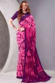 Silk crepe Saree in Light pink