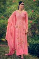 Embroidered Palazzo Suit in Pink