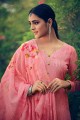 Embroidered Palazzo Suit in Pink