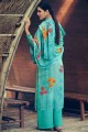 Cotton Palazzo Suit in Blue