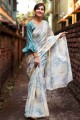 Indian Ethnic Blue Silk Saree