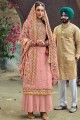 Faux georgette Palazzo Suit in Pink