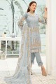 Georgette Palazzo Suit in Grey