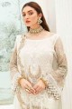 Embroidered Palazzo Suit in White