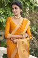 Classy Embroidered Saree in Mustard