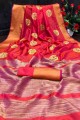 Impressive Embroidered Saree in Red