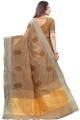 Charming Embroidered Saree in Brown