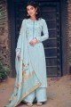 Weaving Palazzo Suit in Blue