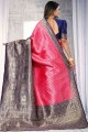 Contemporary Pink Banarasi raw silk Banarasi Saree