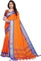 Ethinc Silk Saree in Orange