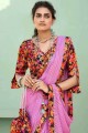 Latest Ethnic Chiffon Saree in Pink