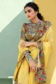 Stylish Yellow Chiffon Saree
