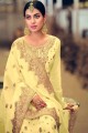 Jacquard Palazzo Suit in Yellow