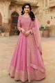 Embroidered Anarkali Suit in Mulberry