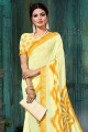 Printed Saree in Yellow