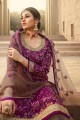 Purple Soft net Palazzo Suit