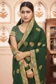 Elegant Embroidered Saree in Green