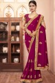 Luring Embroidered Saree in Purple
