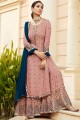 Faux georgette Palazzo Suit in Rose pink