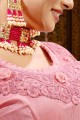 Crepe Saree in Pink