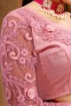 Crepe Saree in Pink