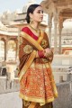 Dazzling Embroidered Saree in Brown