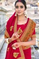 Latest Ethnic Embroidered Saree in Red