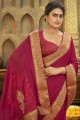 Sassy Embroidered Saree in Pink