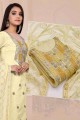 Embroidered Salwar Kameez in Light yellow