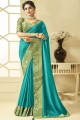 Admirable Silk South Indian Saree in Blue