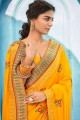 Silk South Indian Saree in Yellow
