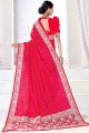 Lava red Diwali Saree in Weaving Jacquard and silk